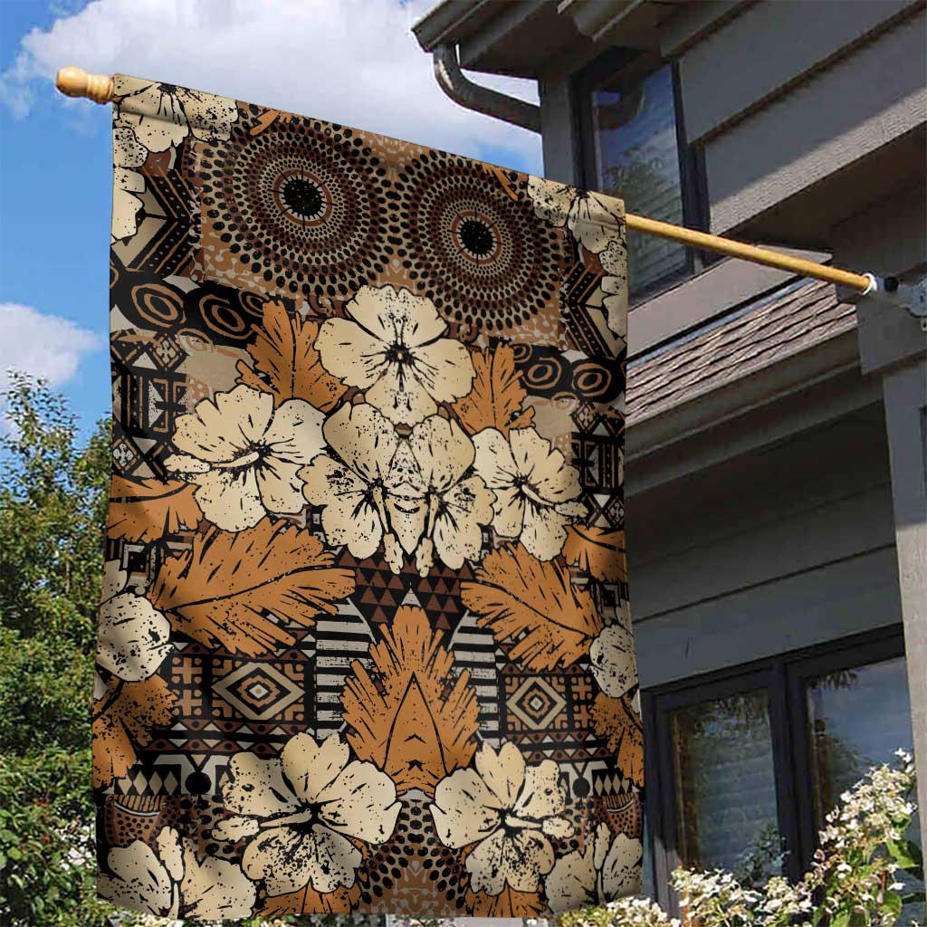 Afro Hibiscus Tropical Garden Flag African Pattern - African Pride