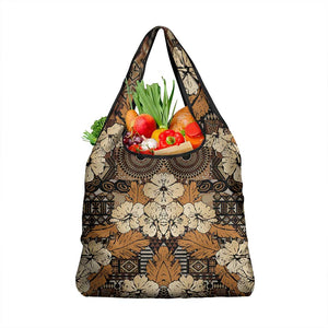 Afro Hibiscus Tropical Grocery Bag African Pattern - African Pride