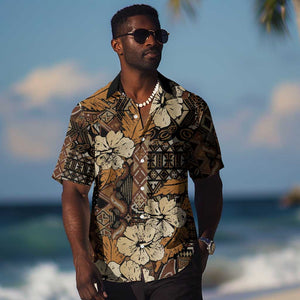 Afro Hibiscus Tropical Hawaiian Shirt African Pattern - African Pride