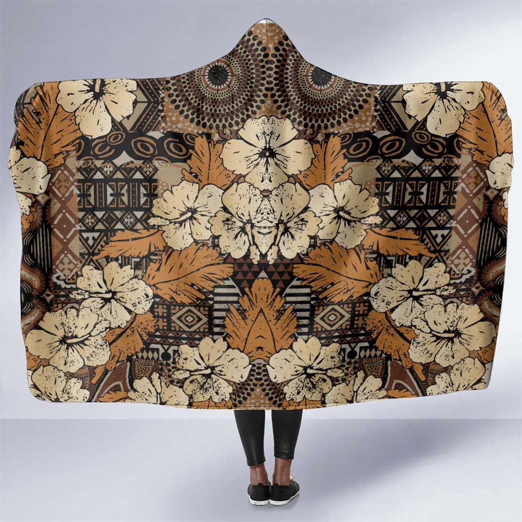 Afro Hibiscus Tropical Hooded Blanket African Pattern - African Pride