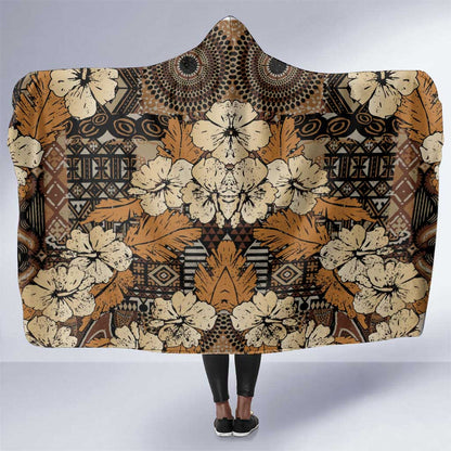 Afro Hibiscus Tropical Hooded Blanket African Pattern - African Pride