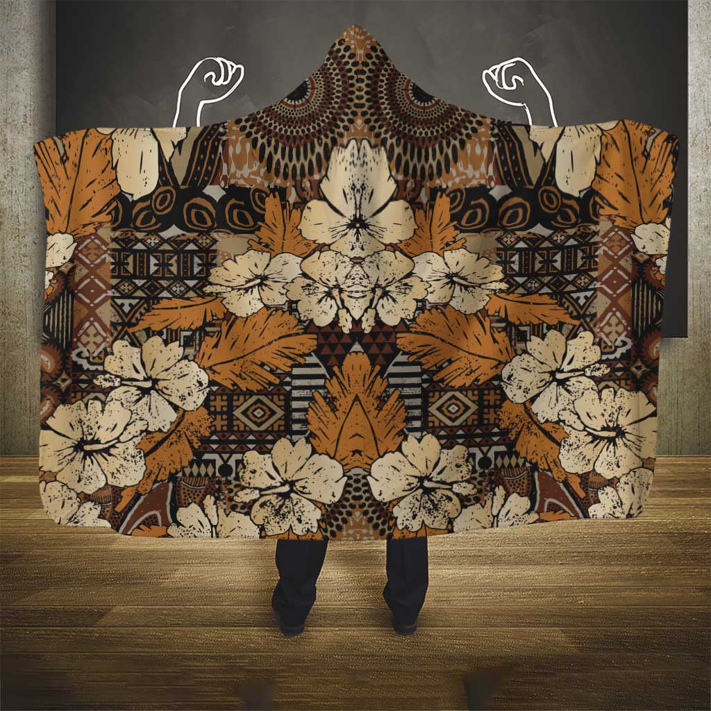 Afro Hibiscus Tropical Hooded Blanket African Pattern - African Pride