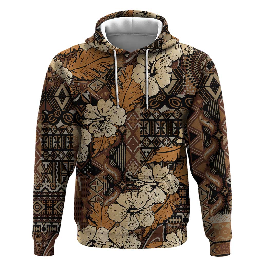 Afro Hibiscus Tropical Hoodie African Pattern - African Pride