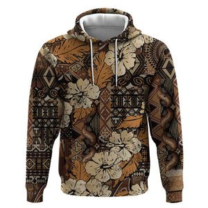 Afro Hibiscus Tropical Hoodie African Pattern - African Pride