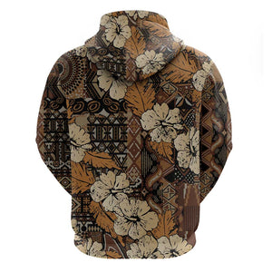 Afro Hibiscus Tropical Hoodie African Pattern - African Pride