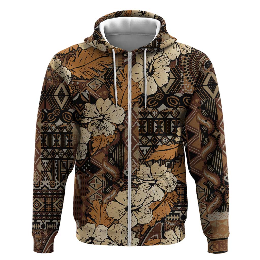 Afro Hibiscus Tropical Hoodie African Pattern - African Pride