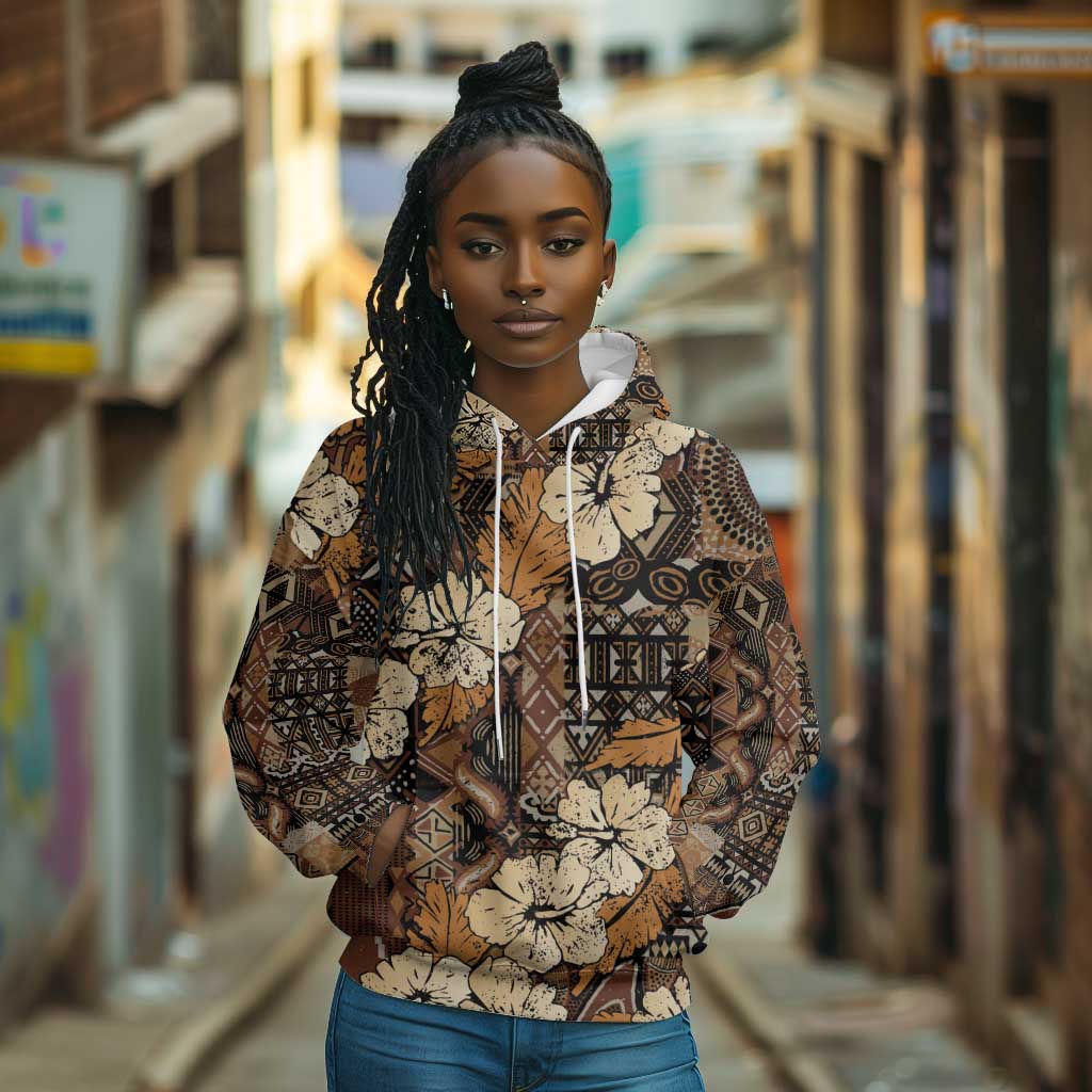 Afro Hibiscus Tropical Hoodie African Pattern - African Pride