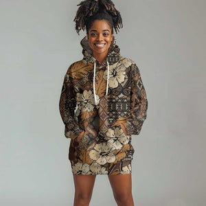 Afro Hibiscus Tropical Hoodie Dress African Pattern - African Pride