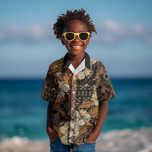 Afro Hibiscus Tropical Kid Hawaiian Shirt African Pattern - African Pride