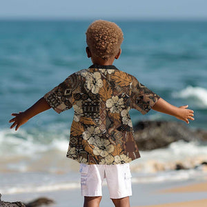 Afro Hibiscus Tropical Kid Hawaiian Shirt African Pattern - African Pride