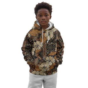 Afro Hibiscus Tropical Kid Hoodie African Pattern - African Pride