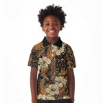 Afro Hibiscus Tropical Kid Polo Shirt African Pattern - African Pride