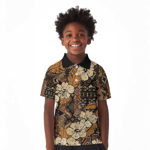 Afro Hibiscus Tropical Kid Polo Shirt African Pattern - African Pride
