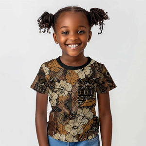 Afro Hibiscus Tropical Kid T shirt African Pattern - African Pride