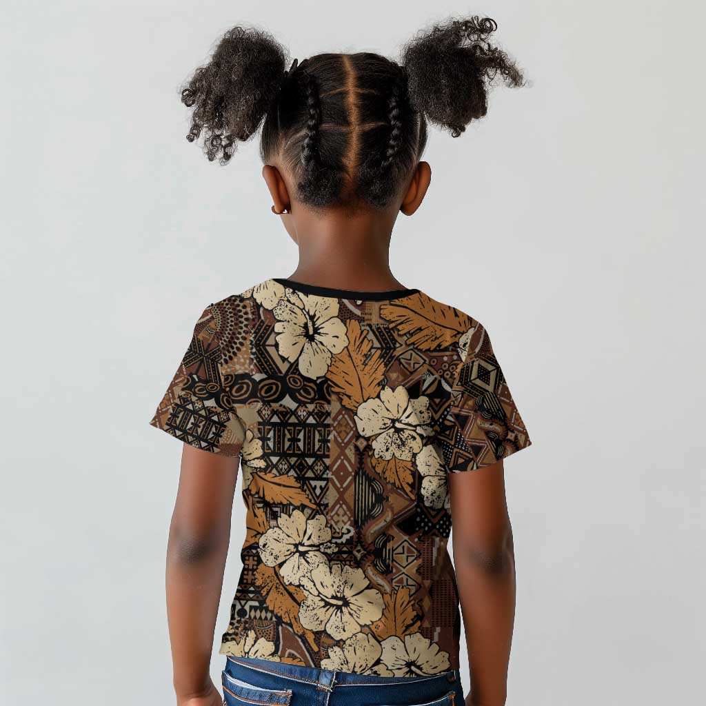 Afro Hibiscus Tropical Kid T shirt African Pattern - African Pride