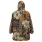Afro Hibiscus Tropical Kid Wearable Blanket Hoodie African Pattern - African Pride