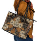 Afro Hibiscus Tropical Leather Tote Bag African Pattern - African Pride