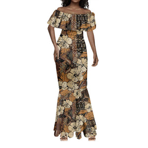 Afro Hibiscus Tropical Mermaid Dress African Pattern - African Pride
