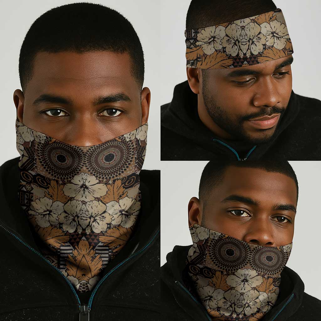 Afro Hibiscus Tropical Neck Gaiter African Pattern LT15