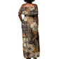 Afro Hibiscus Tropical Off Shoulder Maxi Dress African Pattern - African Pride