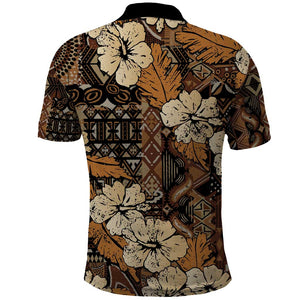 Afro Hibiscus Tropical Polo Shirt African Pattern - African Pride