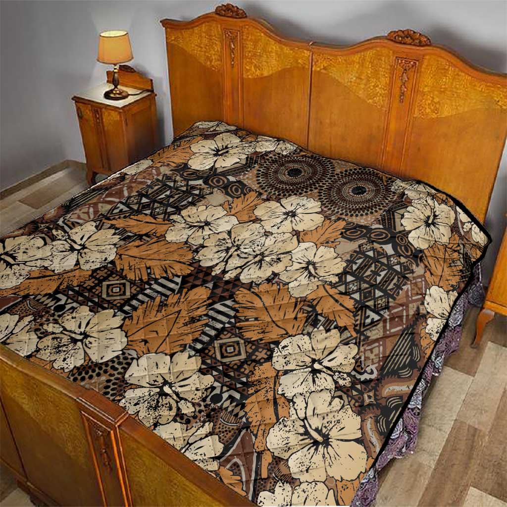 Afro Hibiscus Tropical Quilt African Pattern - African Pride