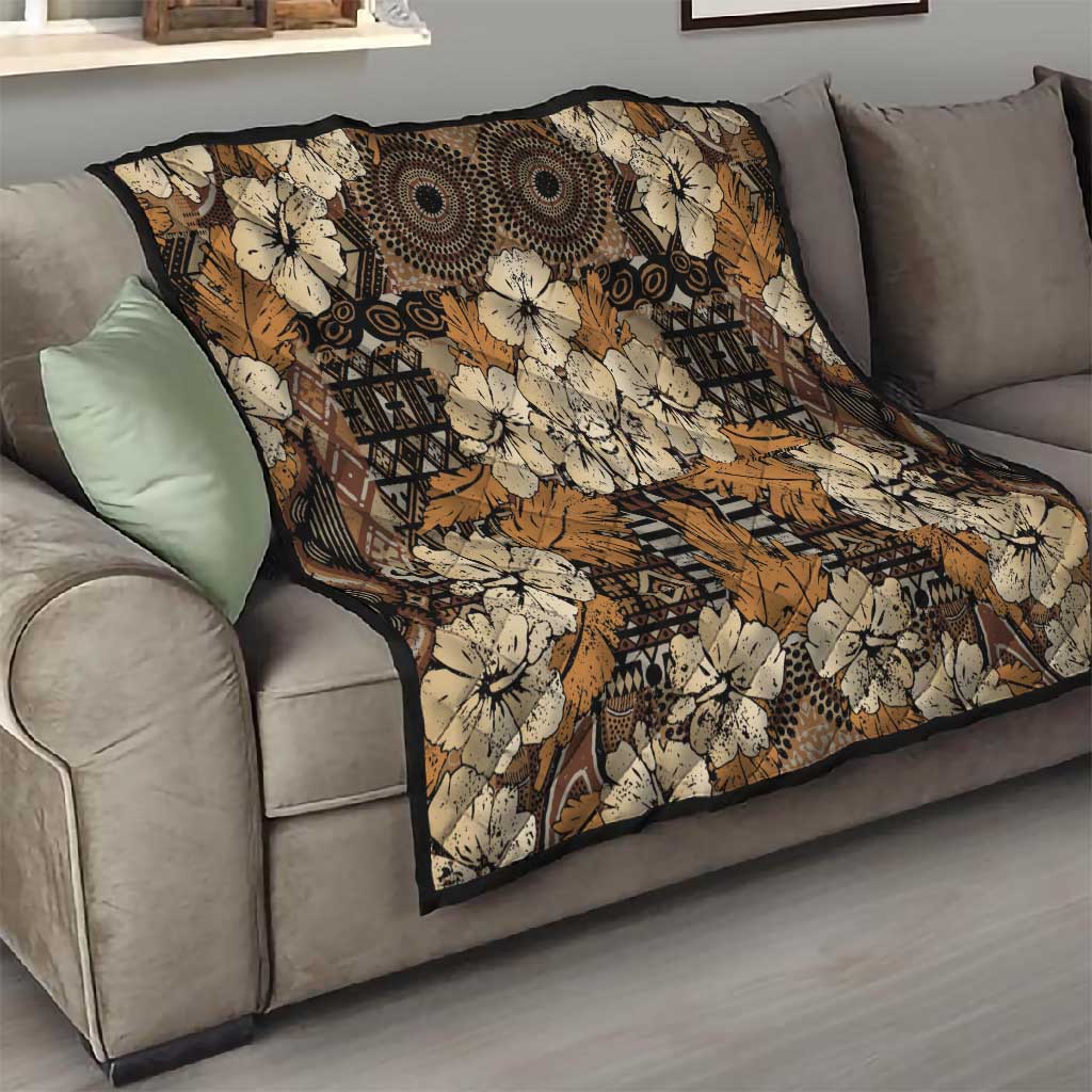 Afro Hibiscus Tropical Quilt African Pattern - African Pride