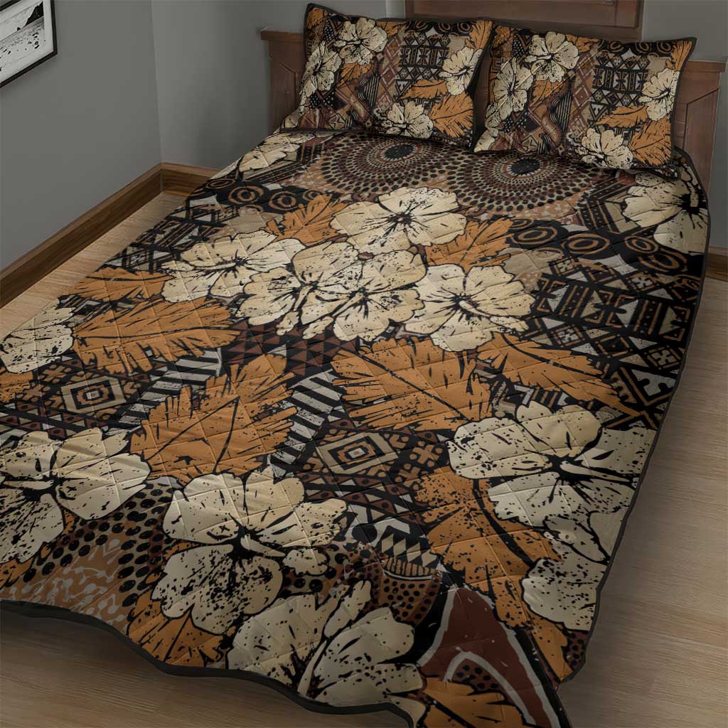 Afro Hibiscus Tropical Quilt Bed Set African Pattern - African Pride