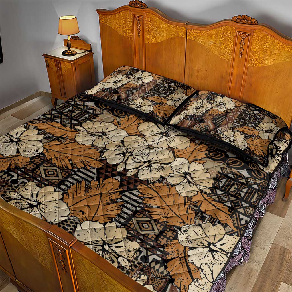 Afro Hibiscus Tropical Quilt Bed Set African Pattern - African Pride