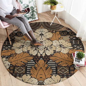 Afro Hibiscus Tropical Round Carpet African Pattern - African Pride