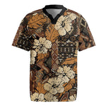 Afro Hibiscus Tropical Rugby Jersey African Pattern - African Pride