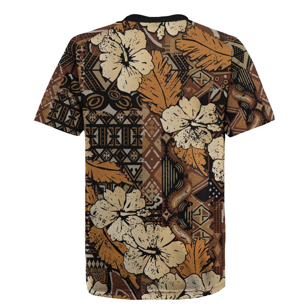 Afro Hibiscus Tropical Rugby Jersey African Pattern - African Pride