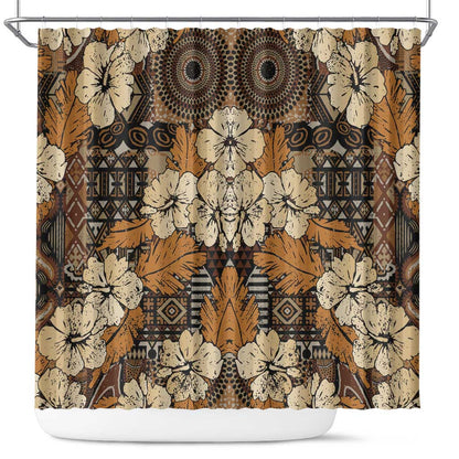 Afro Hibiscus Tropical Shower Curtain African Pattern - African Pride