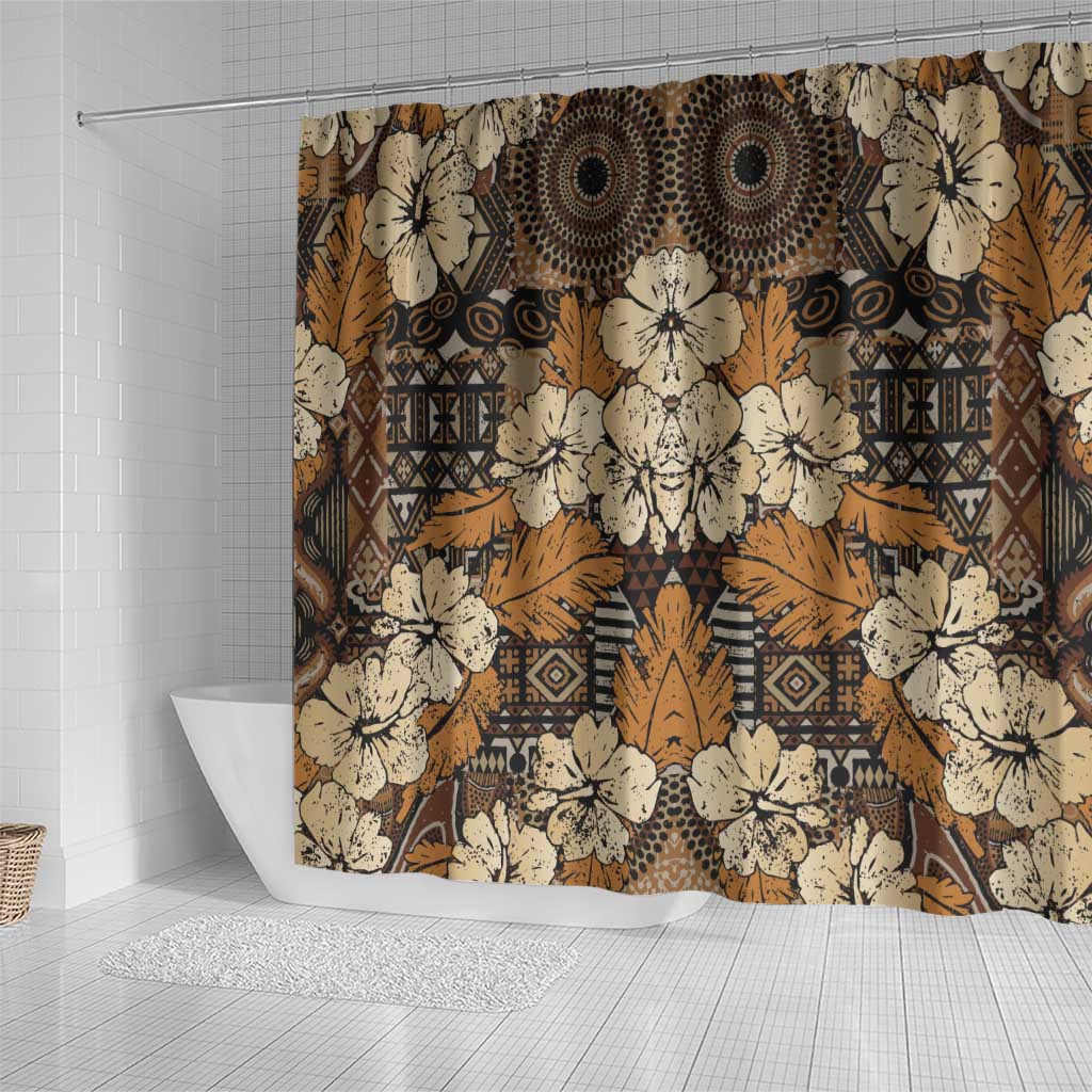 Afro Hibiscus Tropical Shower Curtain African Pattern - African Pride