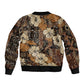 Afro Hibiscus Tropical Sleeve Zip Bomber Jacket African Pattern - African Pride
