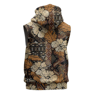 Afro Hibiscus Tropical Sleeveless Hoodie African Pattern - African Pride