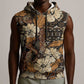 Afro Hibiscus Tropical Sleeveless Hoodie African Pattern - African Pride