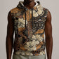 Afro Hibiscus Tropical Sleeveless Zip Hoodie African Pattern - African Pride