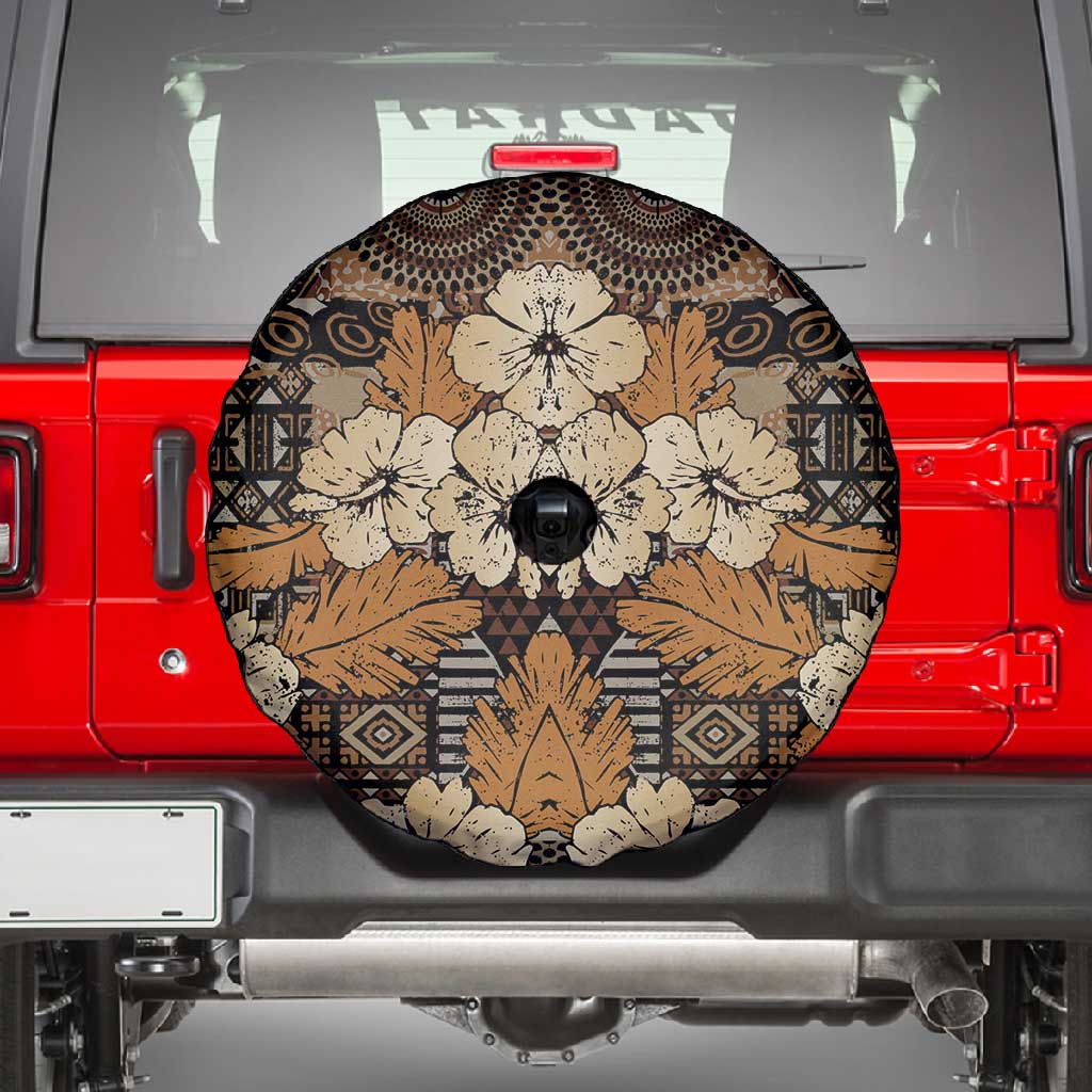 Afro Hibiscus Tropical Spare Tire Cover African Pattern - African Pride