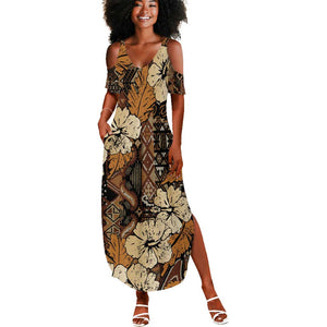 Afro Hibiscus Tropical Summer Maxi Dress African Pattern - African Pride