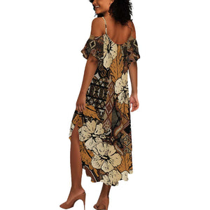 Afro Hibiscus Tropical Summer Maxi Dress African Pattern - African Pride