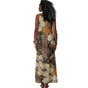 Afro Hibiscus Tropical Tank Maxi Dress African Pattern - African Pride