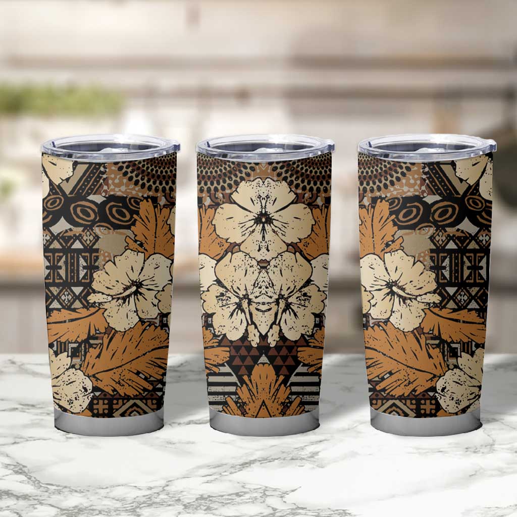 Afro Hibiscus Tropical Tumbler Cup African Pattern - African Pride