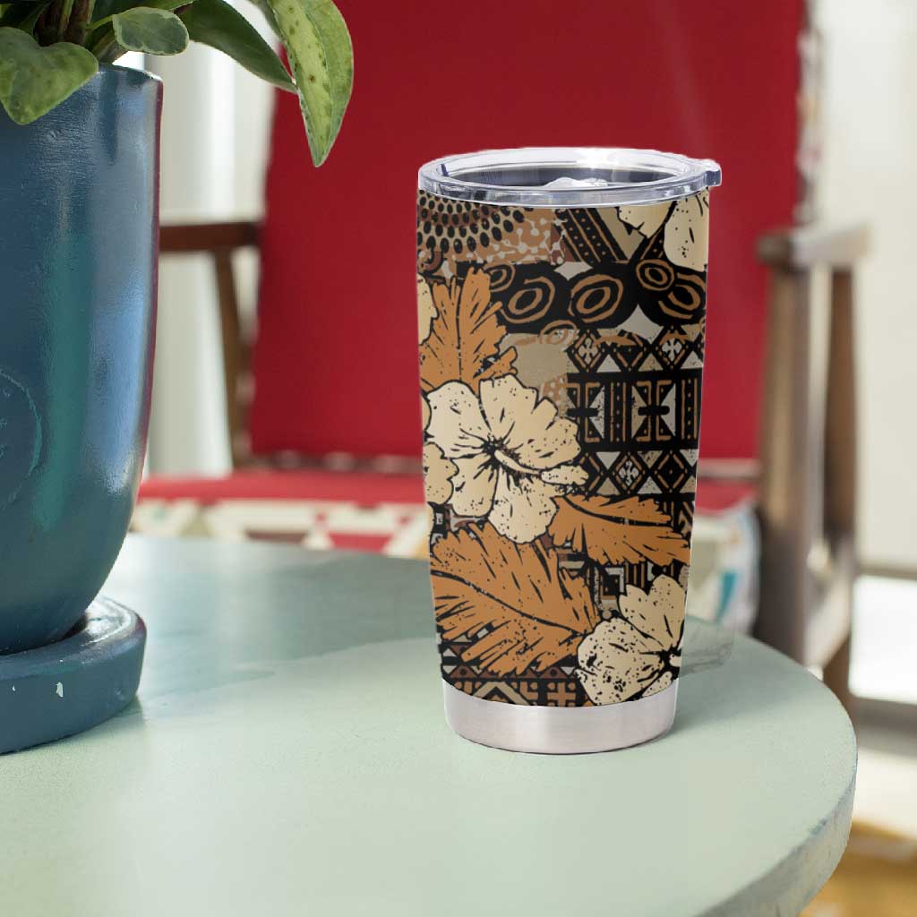 Afro Hibiscus Tropical Tumbler Cup African Pattern - African Pride