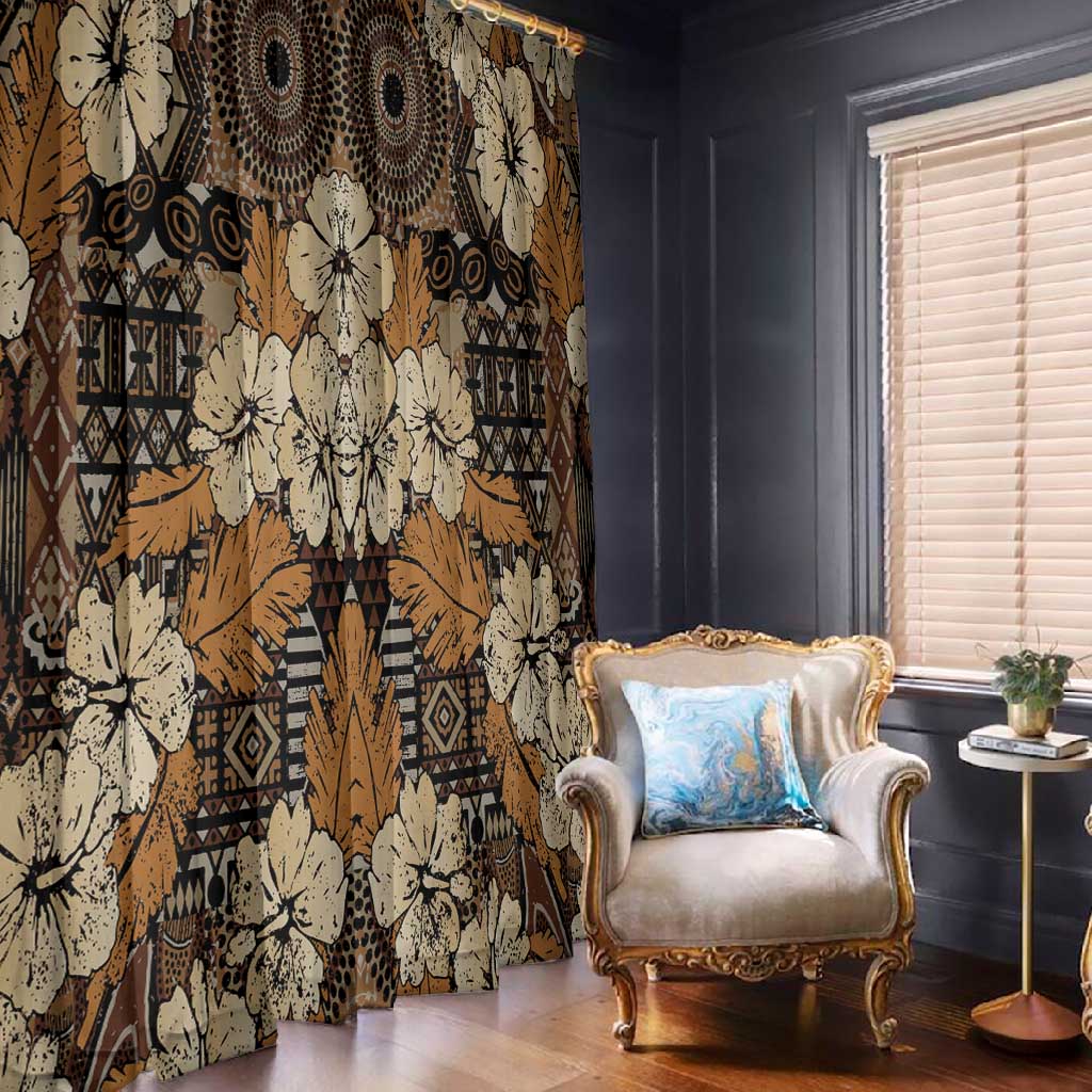 Afro Hibiscus Tropical Window Curtain African Pattern - African Pride
