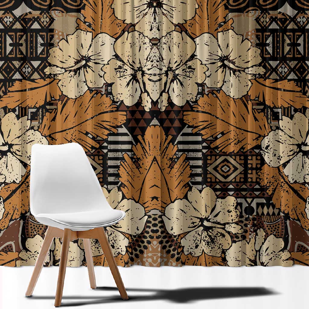 Afro Hibiscus Tropical Window Curtain African Pattern - African Pride