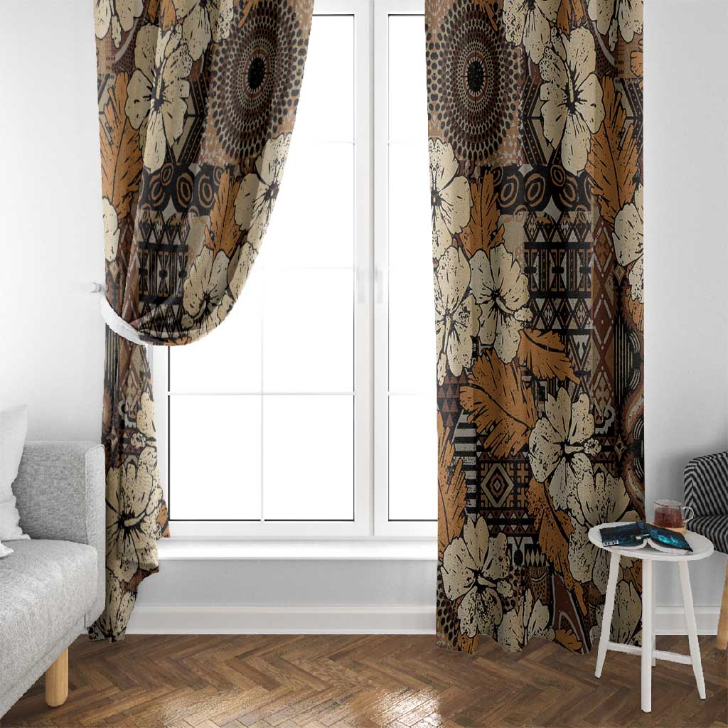 Afro Hibiscus Tropical Window Curtain African Pattern - African Pride