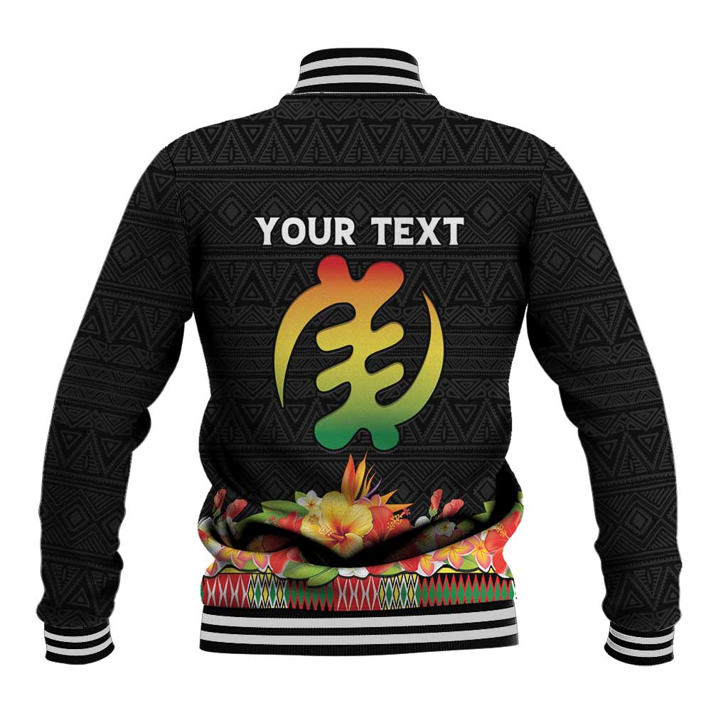 Personalized Afro Hibiscus Tropical Baseball Jacket Dashiki African Pattern - African Pride