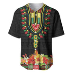 Personalized Afro Hibiscus Tropical Baseball Jersey Dashiki African Pattern - African Pride