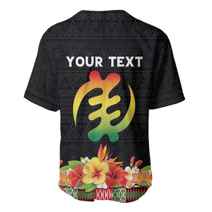 Personalized Afro Hibiscus Tropical Baseball Jersey Dashiki African Pattern - African Pride